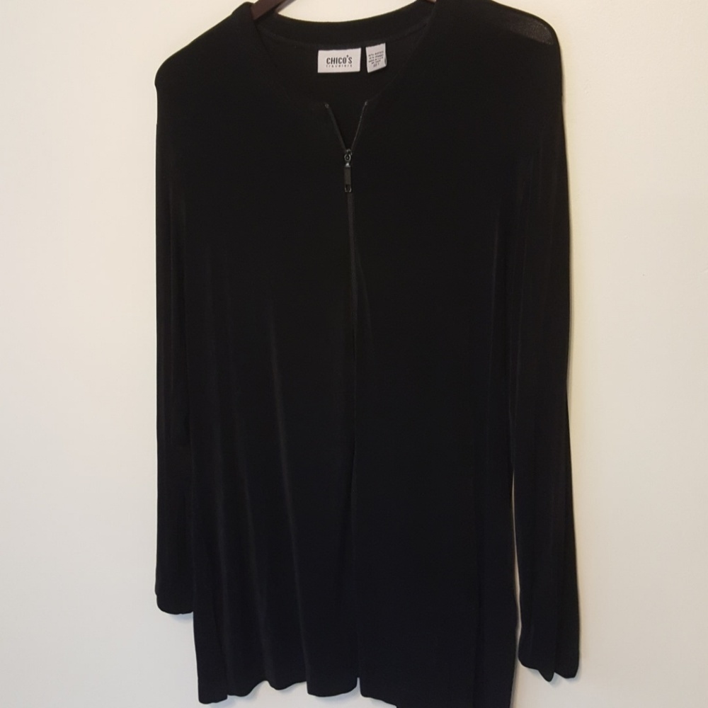 Chico's traveler's black zippered jacket